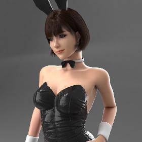 Bunny Girl Asia Bikini Girl Naked 3D model